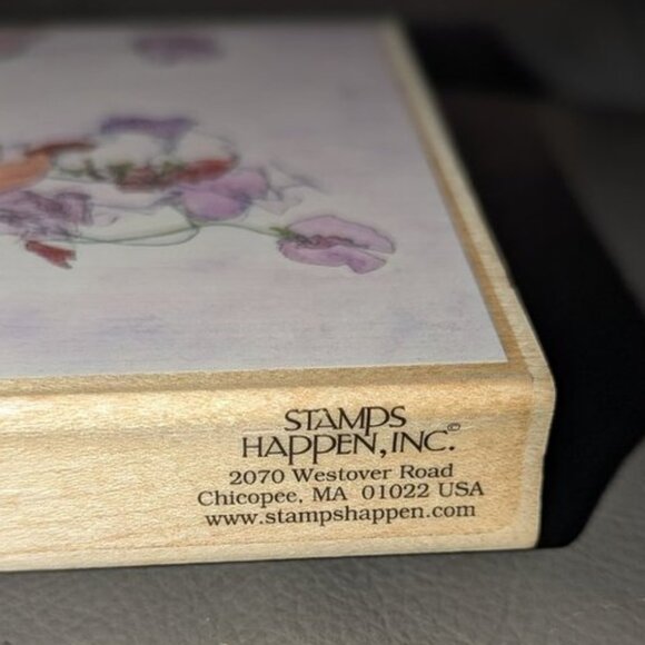 Stamps Happen Rubber Wood Mounted Patricia Giggs Sweet Peas Vase Flowers Stamp - Picture 4 of 6